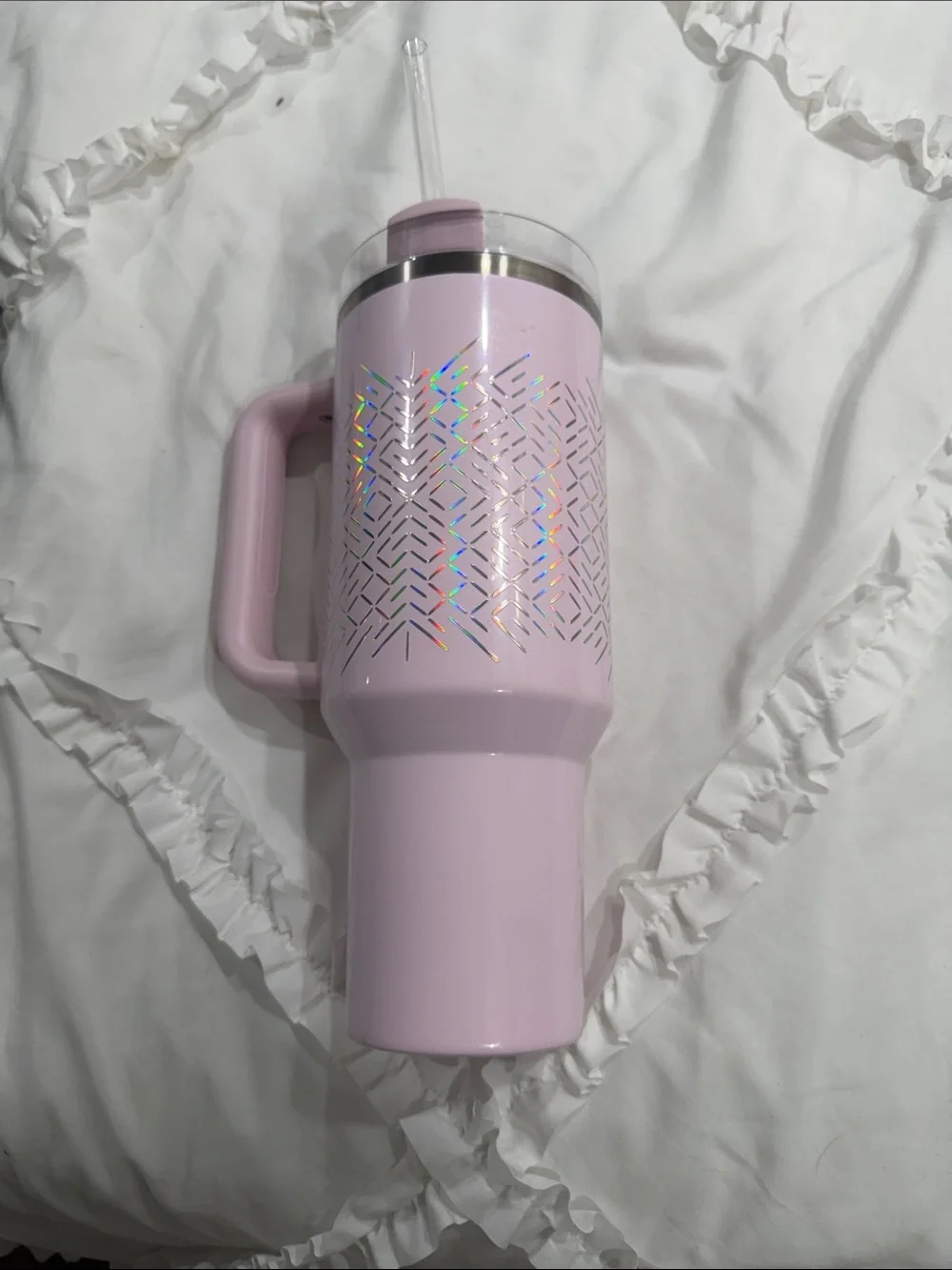 Icicle gloss color 40oz Stanley flowstate quencher tumbler with straw lid - Picture 2 of 3